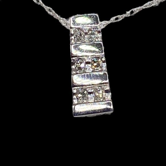 10k gold genuine 6 diamond pendant 16” chain marked yesterday today tomorrow - Picture 9 of 11